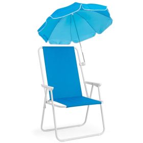 1 Pack Heavy Duty Steel Beach Chair With Umbrella, XL Size 15' Seat Height Royal Blue, Oxford Cloth With Support Bar, Single Position Adjustable, 120k