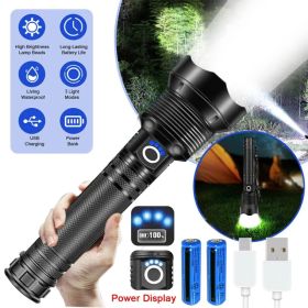 Super Hell 9500000Lumen Taktische Taschenlampe LED XHP90 MilitÃ¤r Wiederaufladbar