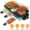 Fresh Fab Finds 2000W Electric Indoor Grill 2 in 1 Electric BBQ Gill with Grill Net Removable Plate 5 Temperature Control 3 Small Trays Dishwasher Saf
