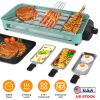 Fresh Fab Finds 2000W Electric Indoor Grill 2 in 1 Electric BBQ Gill with Grill Net Removable Plate 5 Temperature Control 3 Small Trays Dishwasher Saf