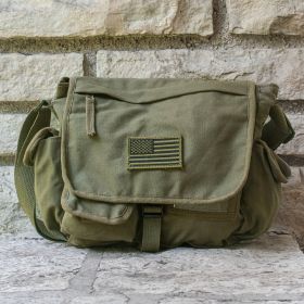 RETRO MESSENGER BAG W/USA EMBLEM