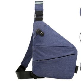Men's Multifunctional Shoulder Bags Sports Chest Pack Bags (Option: Blue left chest style)